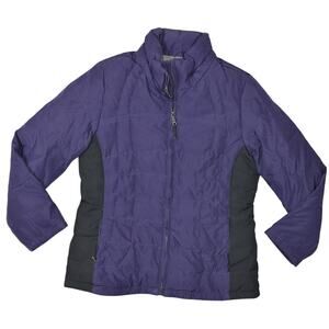 Calvin Klein Women's Medium Purple Puffer Jacket Down Full Zip Solid Polyester